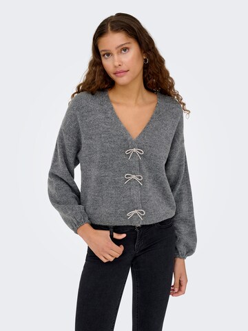 ONLY Strickjacke 'ONLDONNA' in Grau: Vorderseite