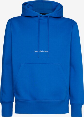 Sweat-shirt Calvin Klein Jeans en bleu : devant