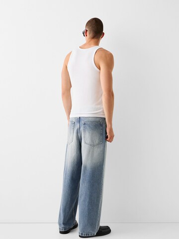 Bershka Loosefit Džíny – modrá