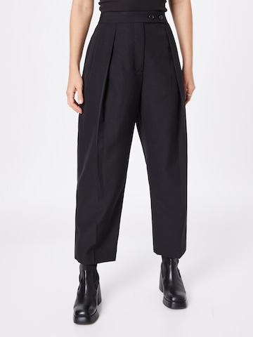 3.1 Phillip Lim Loosefit Bandplooibroek in Zwart: voorkant