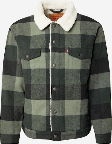 žalia LEVI'S ® Demisezoninė striukė 'Relaxed Fit Plaid Sherpa Trucker Jacket': priekis