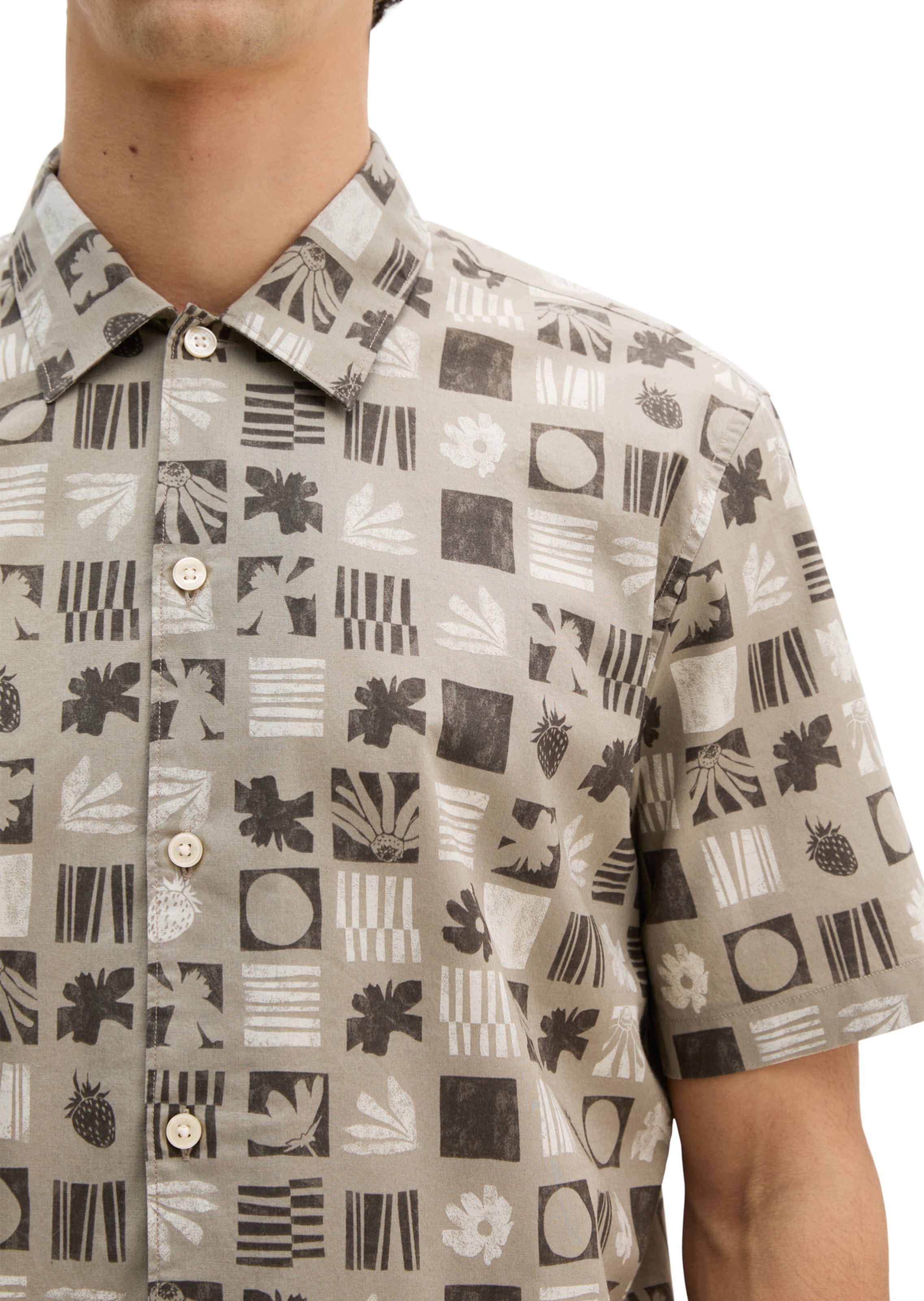 Marc O'Polo Regular fit Overhemd in Bruin