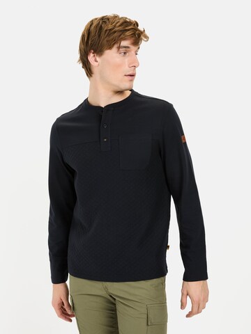 CAMEL ACTIVE Langarm Henley mit Brusttasche in Blau: Vorderseite