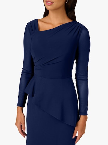 Adrianna Papell Evening dress 'Knit Crepe Combo Mesh Gown' in Blue