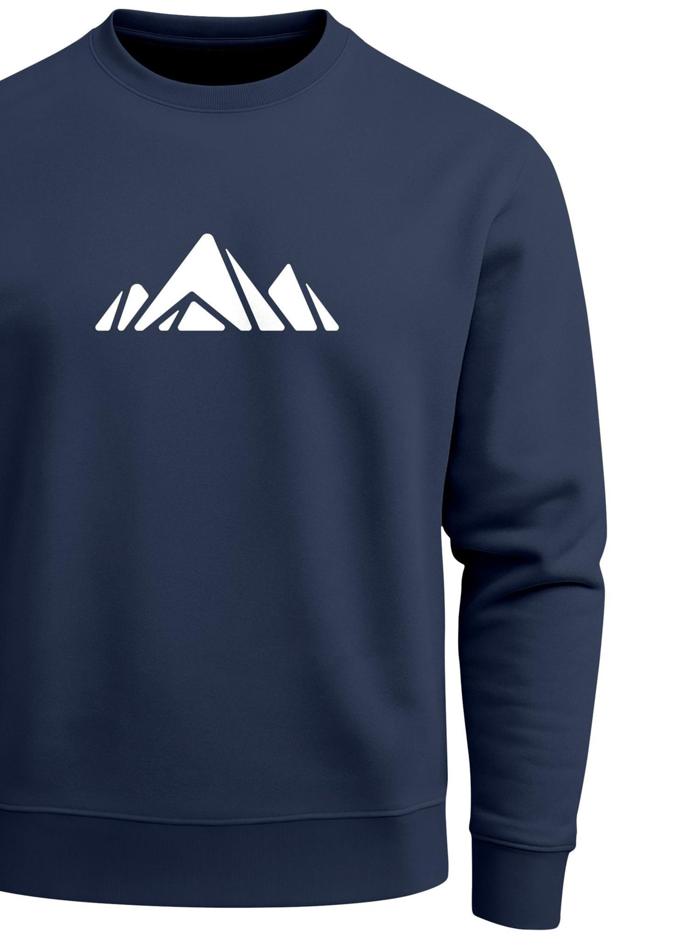 Neverless Sweatshirt 'Berg Polygon' in Blue