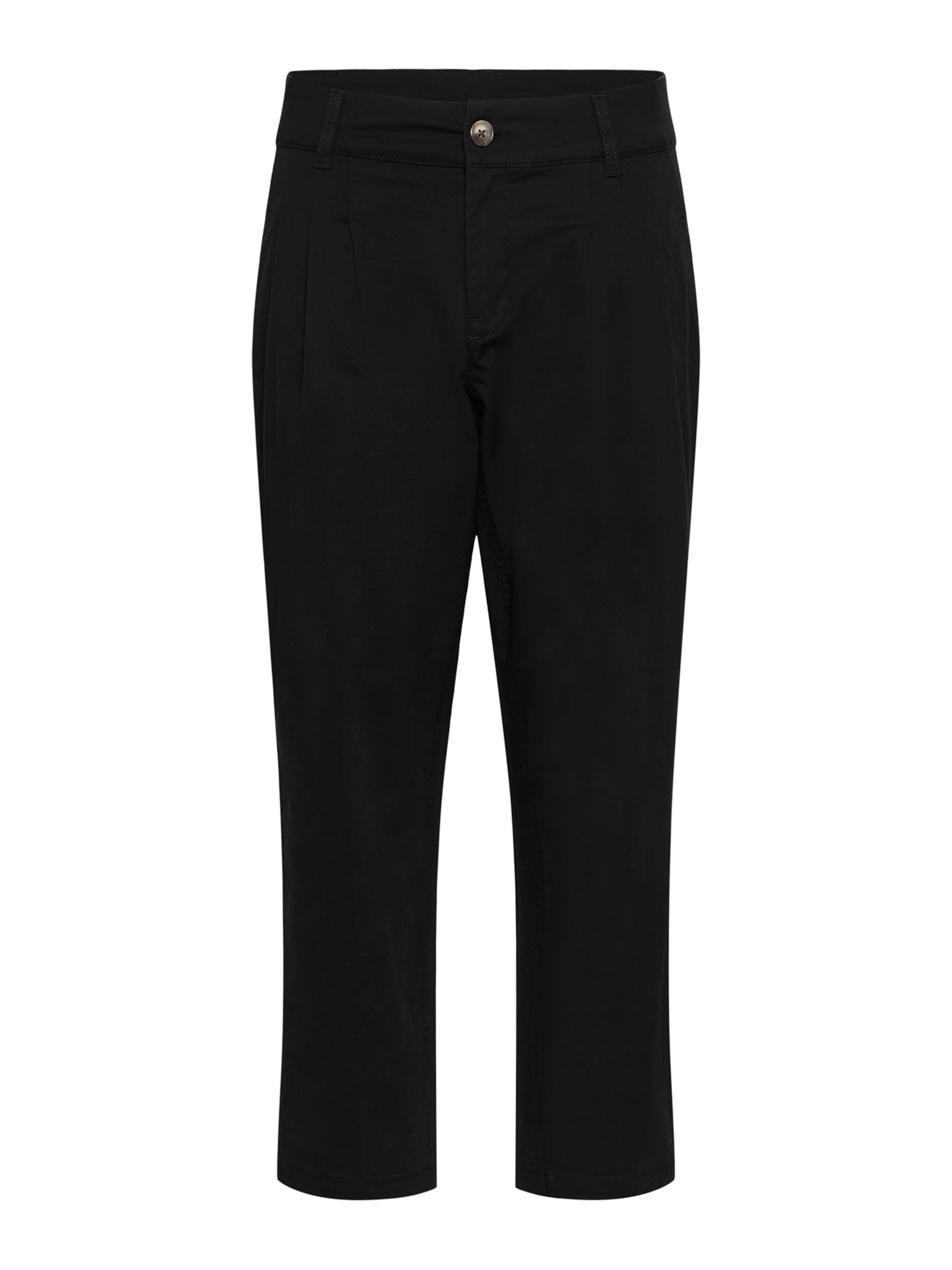 CULTURE Regular Bandplooibroek 'CUWini Brita' in Zwart: voorkant