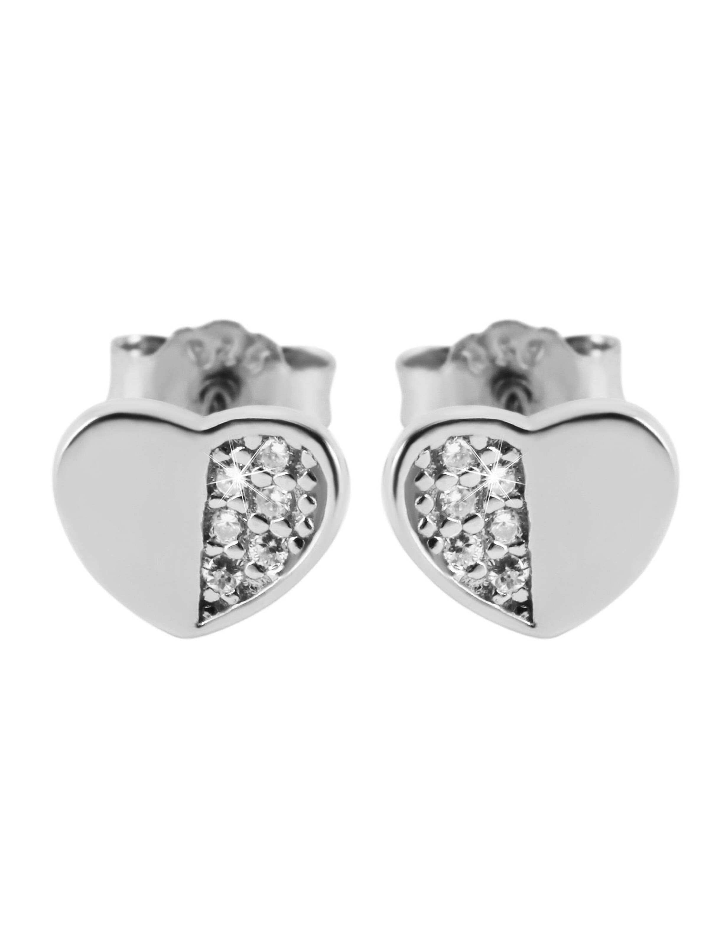 Akzent Earrings '"Heidi" aus 925 Sterlingsilber, rhodiniert, langlebig' in Silver: front