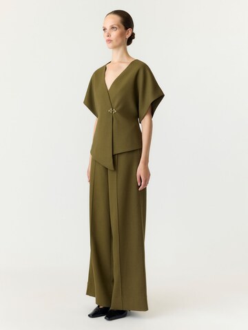 YAS - Pierna ancha Pantalón en verde