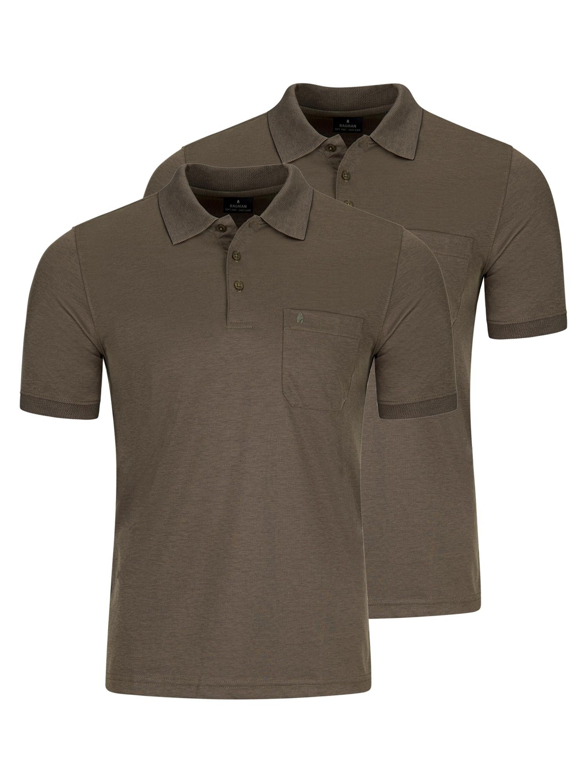 Ragman Shirt 'Basic' in Brown: front