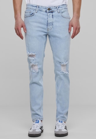 2Y Premium Tapered Jeans in Blue: front