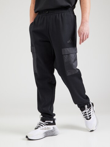 ADIDAS SPORTSWEARTapered Sportske hlače - crna boja: prednji dio