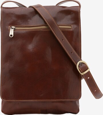 Borsa a tracolla 'Borsa a tracolla uomo vera pelle vacchetta con chiusura calamita - Made in Italy' di I Fratelli in marrone: frontale