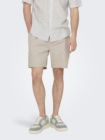 Only & Sons Regular Pants 'Tel' in Beige: front