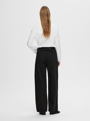 SELECTED FEMME Wide leg Jeans 'MARLEY' in Zwart