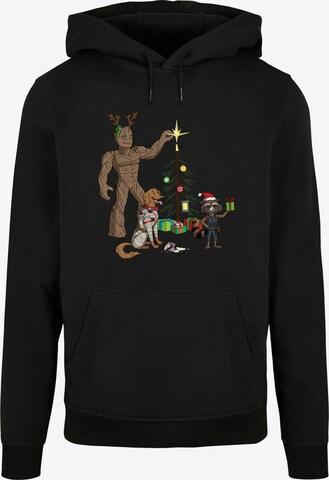 ABSOLUTE CULT Sweatshirt 'Guardians Of The Galaxy - Holiday Festive Group' in Black: front
