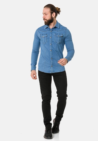 CIPO & BAXX Regular Fit Jeanshemd in Blau