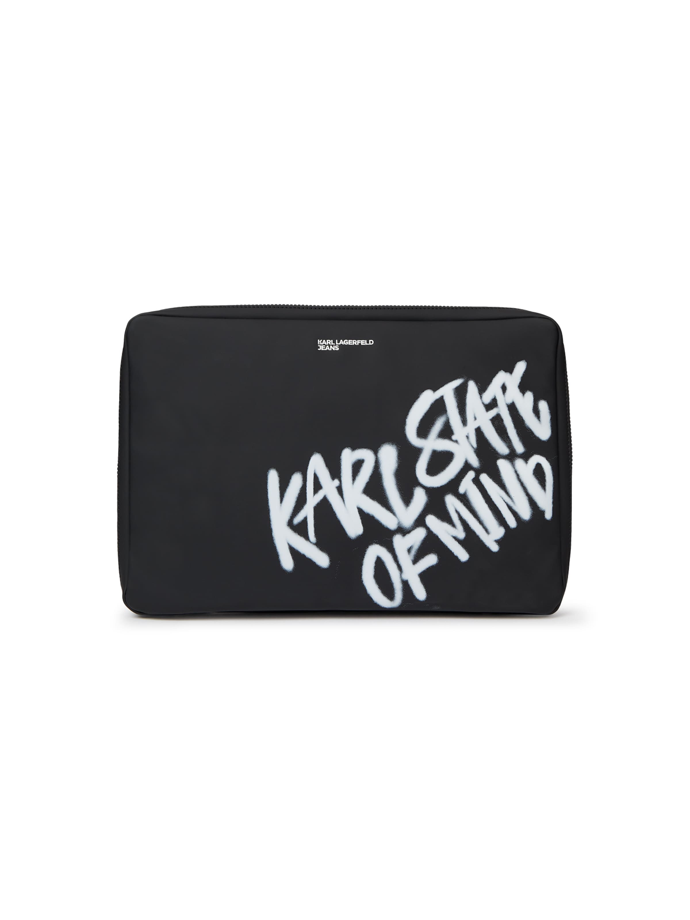 Sac d’ordinateur portable ' KARL QUOTE LAPTOP ' KARL LAGERFELD JEANS en noir : devant