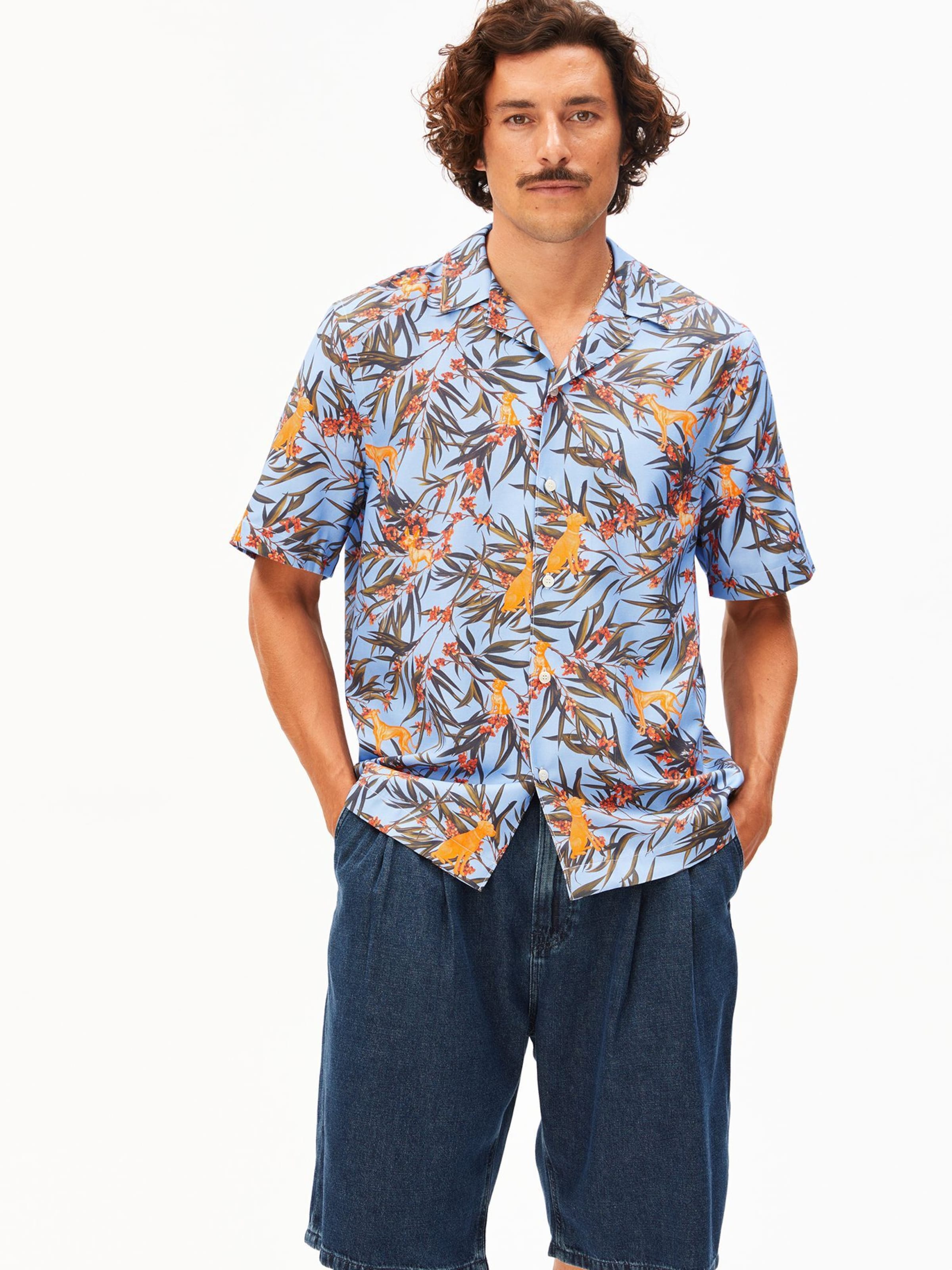 ARMEDANGELS Comfort fit Overhemd in Blauw: voorkant