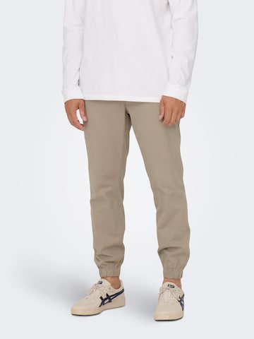 Tapered Pantaloni 'LINUS' di Only & Sons in beige: frontale