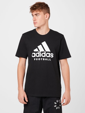 ADIDAS SPORTSWEARTehnička sportska majica ' Logo' - crna boja: prednji dio
