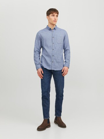 JACK & JONES Slim fit Button Up Shirt 'JJEClassic' in Blue