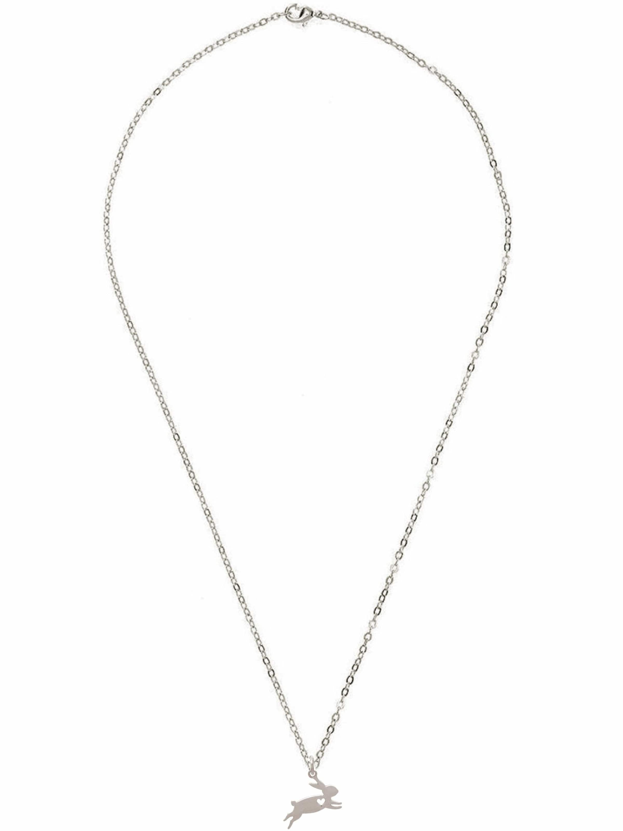 Gemshine Kette mit Anhänger 'HASE' in Silber: Vorderseite