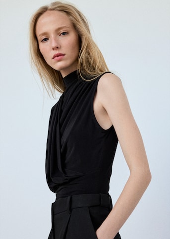 MANGO Top 'CARMEN' | črna barva