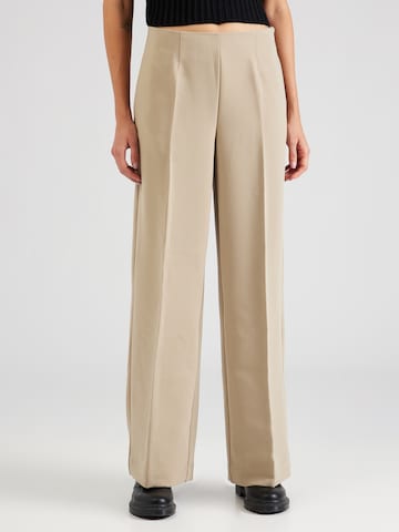 Wide Leg Pantalon à plis 'Barbine' MSCH COPENHAGEN en beige : devant