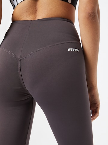 NEBBIA Skinny Workout Pants 'HERO' in Brown