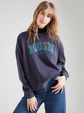 Derbe - Sweatshirt 'Moin' em azul: frente