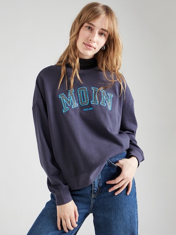 Derbe Sweatshirt 'Moin' in Blauw: voorkant