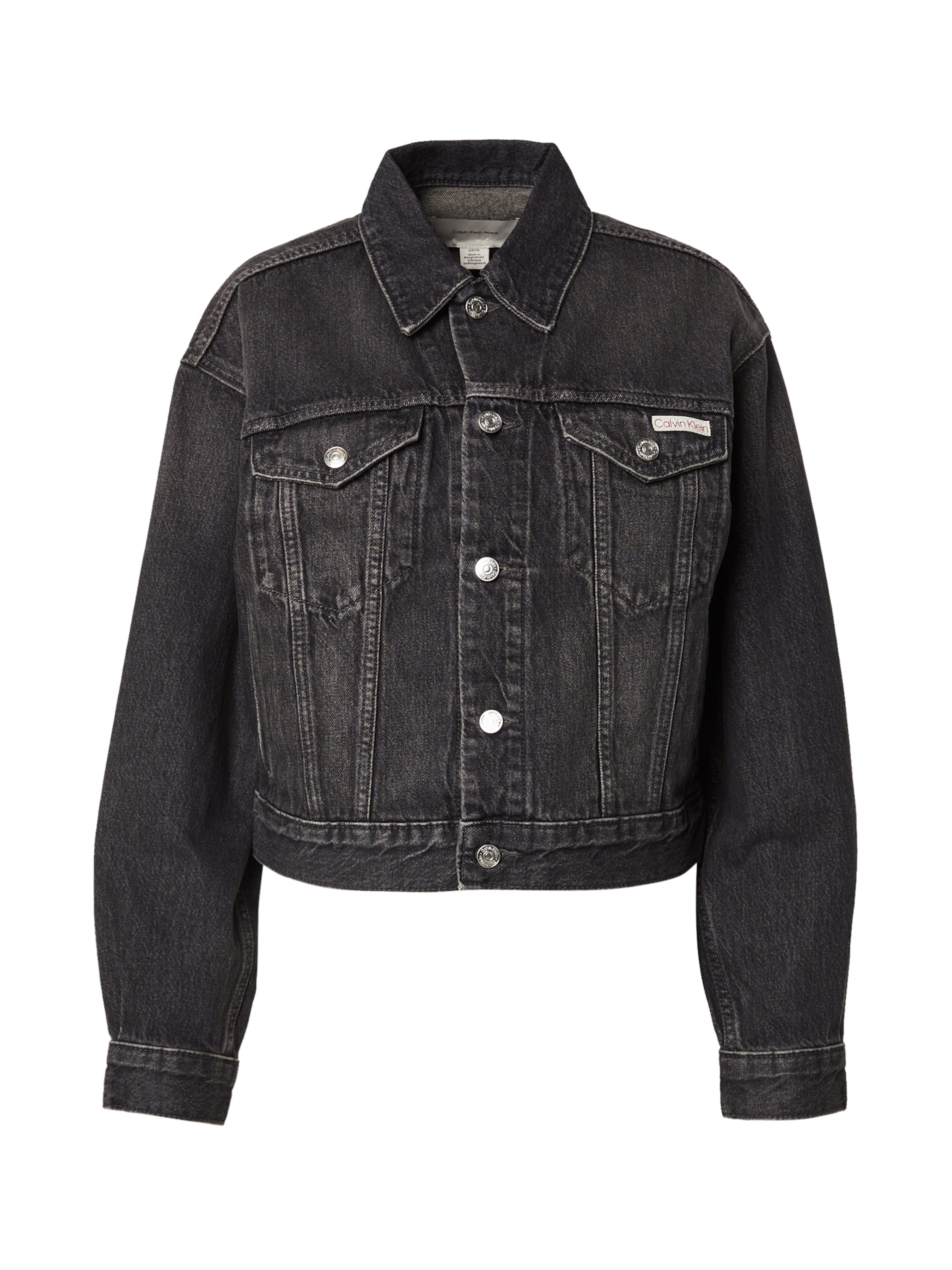 Calvin Klein Jeans Φθινοπωρινό και ανοιξιάτικο μπουφάν σε μαύρο: μπροστά