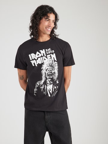 T-Shirt 'IRON MAIDEN 50TH EDDIE ONE COLOUR 1975' AMPLIFIED en noir : devant