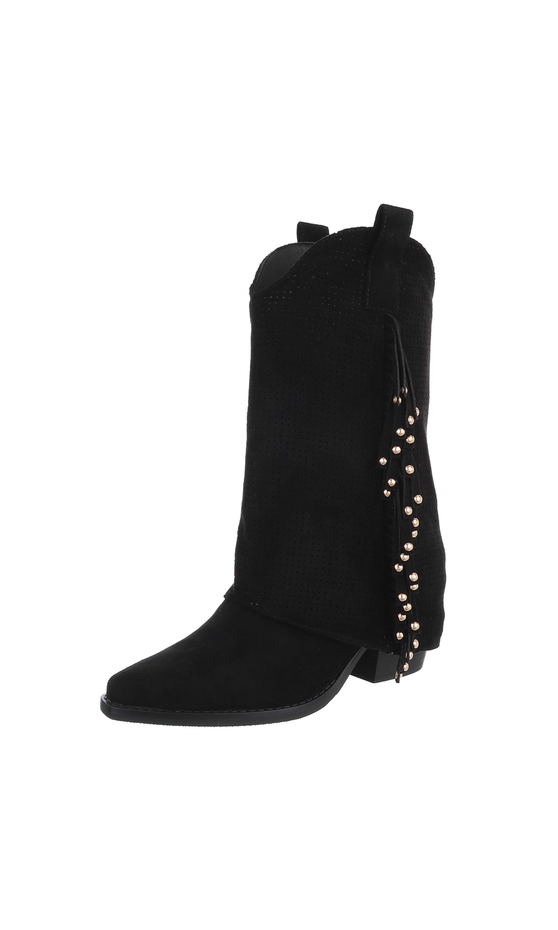 Ital-Design Cowboystiefel in Schwarz: Vorderseite