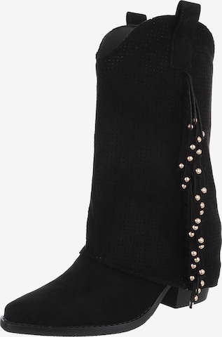 Ital-Design Cowboystiefel in Schwarz: Vorderseite