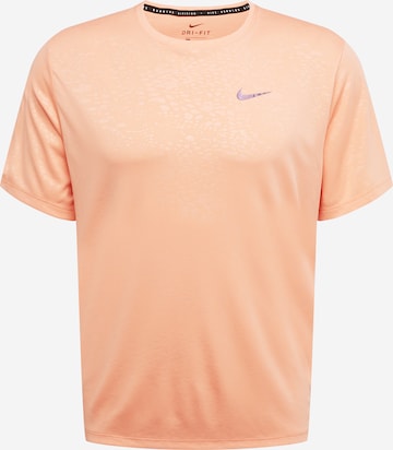 NIKE - Camiseta funcional 'Miler Run Division' en naranja: frente