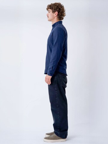 TEESHOPPEN - Ajuste regular Camisa ' Flannel ' en azul: lado