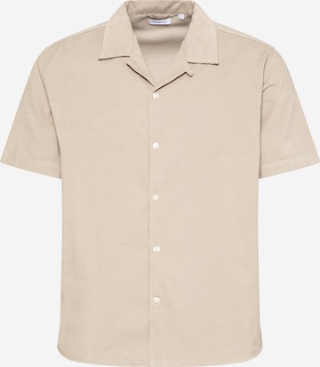 KnowledgeCotton Apparel Regular fit Skjorta 'LARCH' i beige: framsida