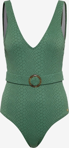 JETTE Bralette Swimsuit in Green: front