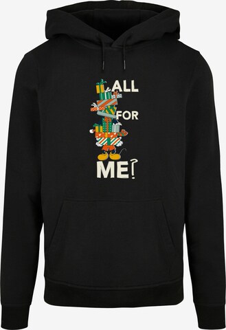 ABSOLUTE CULT Sweatshirt 'Mickey Mouse - Presents All For Me' in Zwart: voorkant
