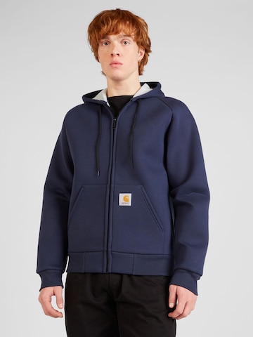 Carhartt WIP Zip-Up Hoodie in Blue: front