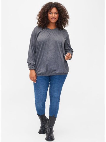 Zizzi Blouse 'VLONE' in Grey