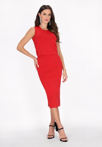 faina Вязаный топ 'Fashion Look' в Красный
