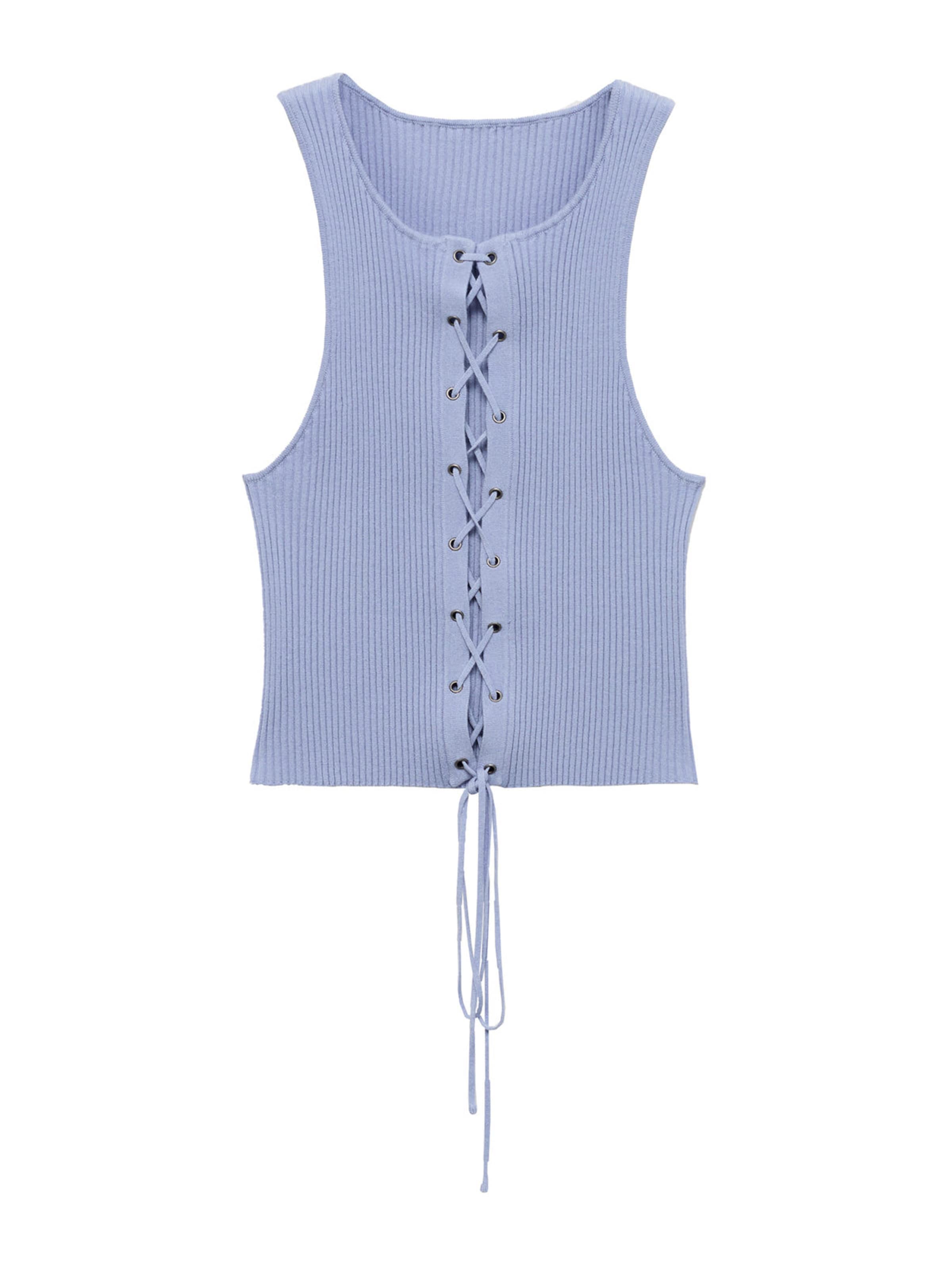 MANGO Knitted top 'Andiamo' in Blue: front