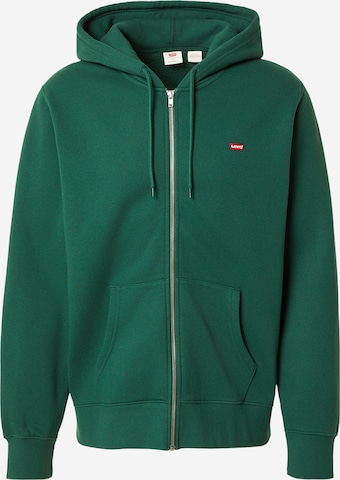 LEVI'S ® - Sudadera con cremallera 'CORE' en verde: frente