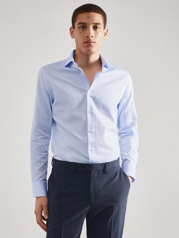 MANGO MAN Regular fit Button Up Shirt 'Italia' in Blue: front
