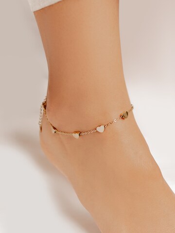Hey Happiness Fußschmuck 'Hearts' in Gold: Vorderseite