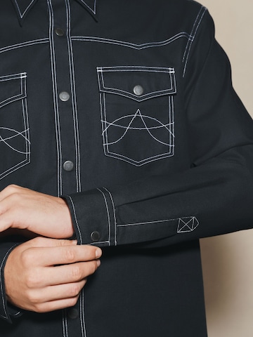 Next Regular fit Button Up Shirt in Black