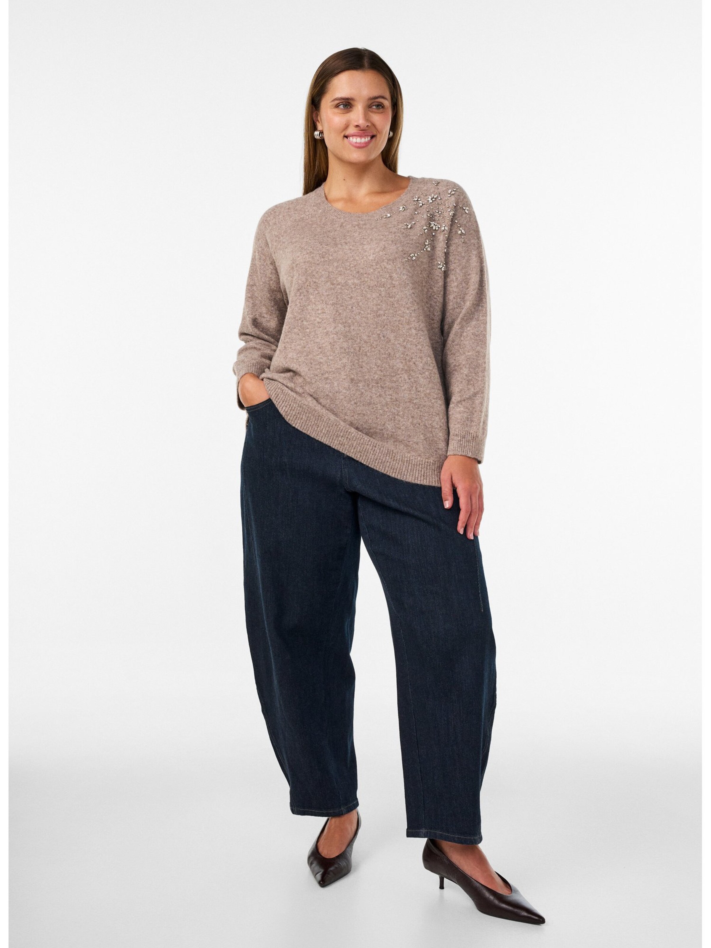 Sweat-shirt Zizzi en beige