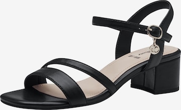 s.Oliver Strap Sandals in Black: front